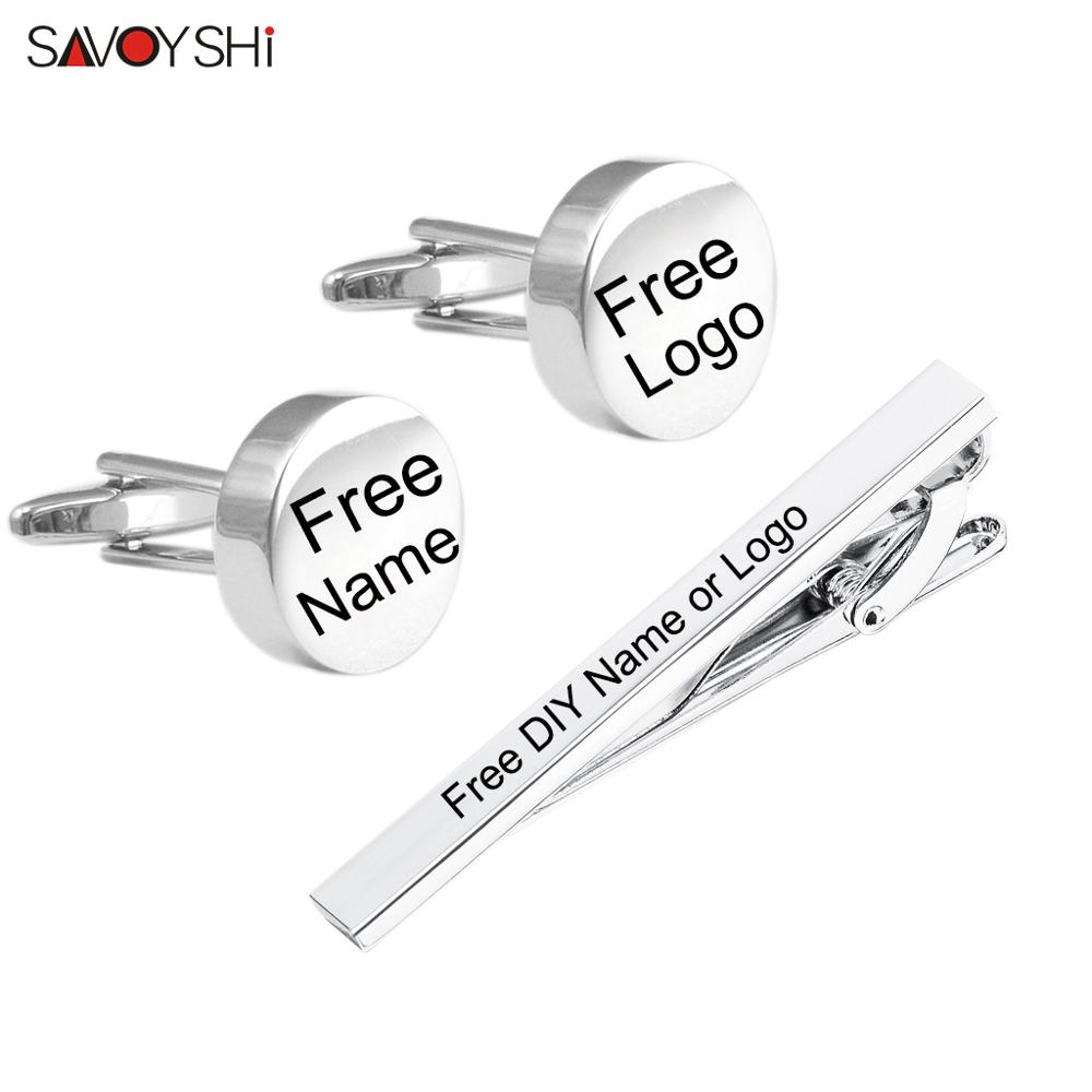 Tie Bar Set Gift - SAVOYSHI, gemelos con nombre grabado gratis,