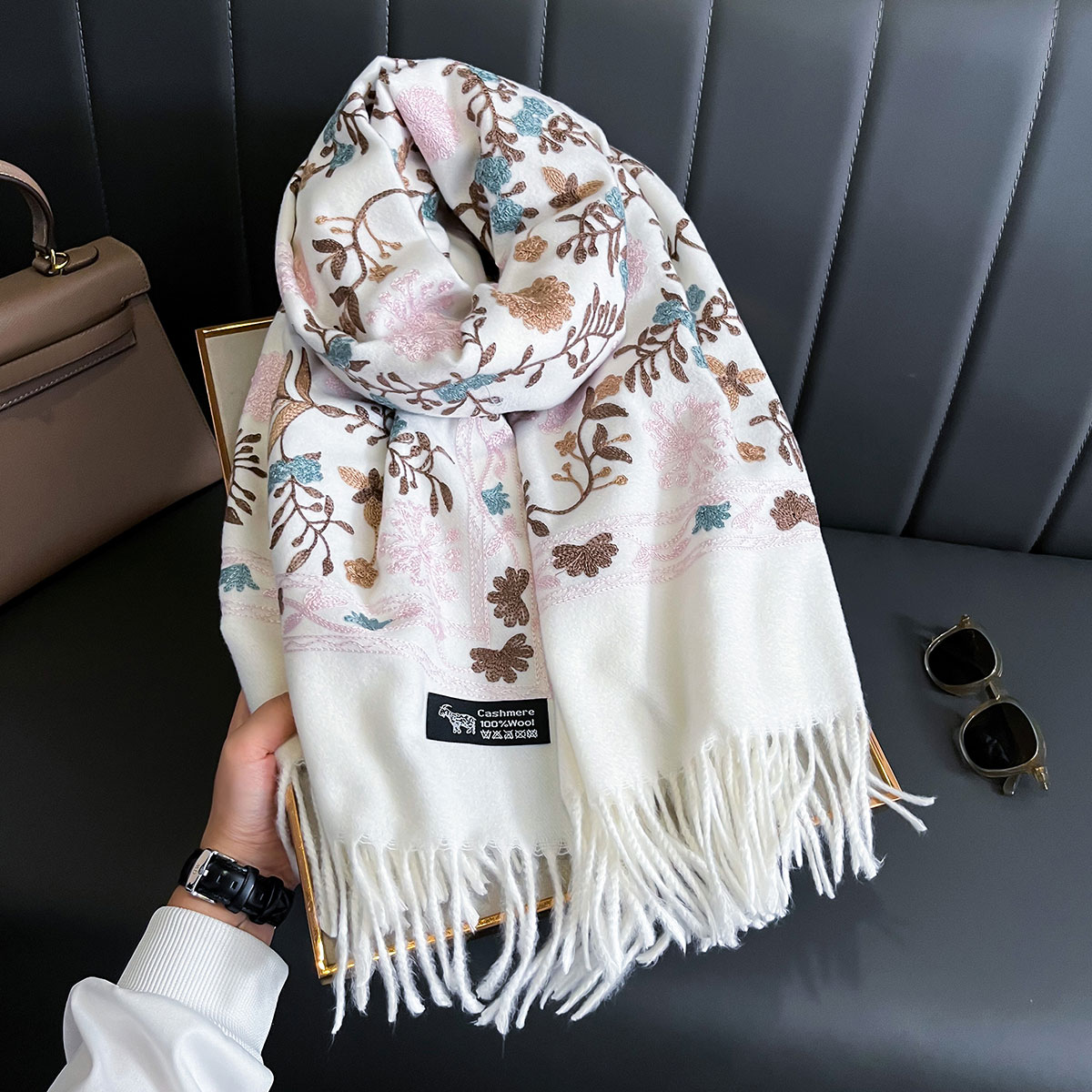 Woven Scarf Blanket - Nueva Bufanda de Cachemira cálida de