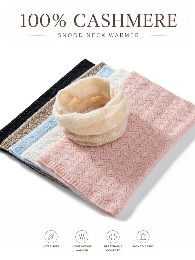 Infinity Scarf Knit - Bufanda de Cachemira 100% para Mujer,