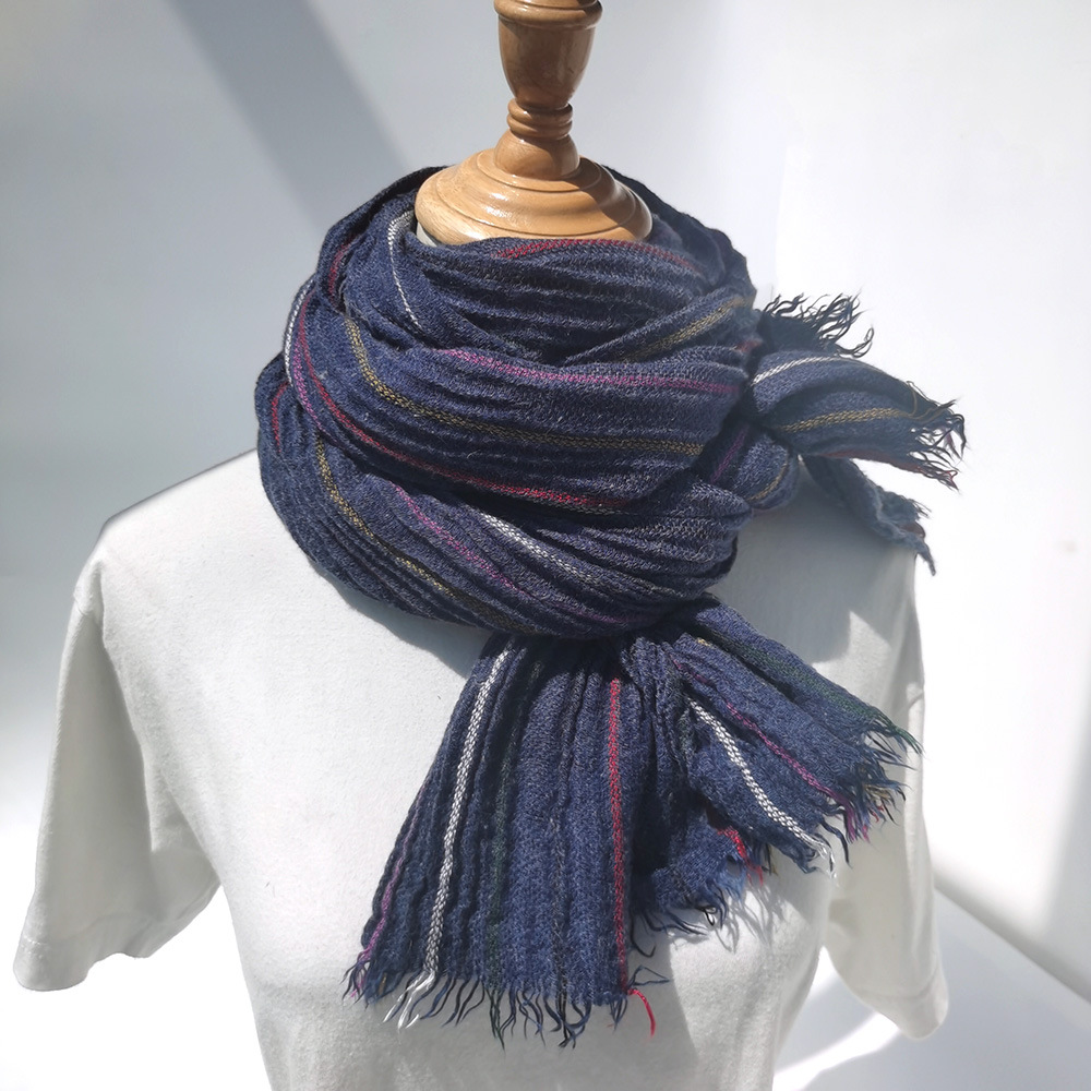 Muffler Men Wool - Bufanda de lana a rayas para