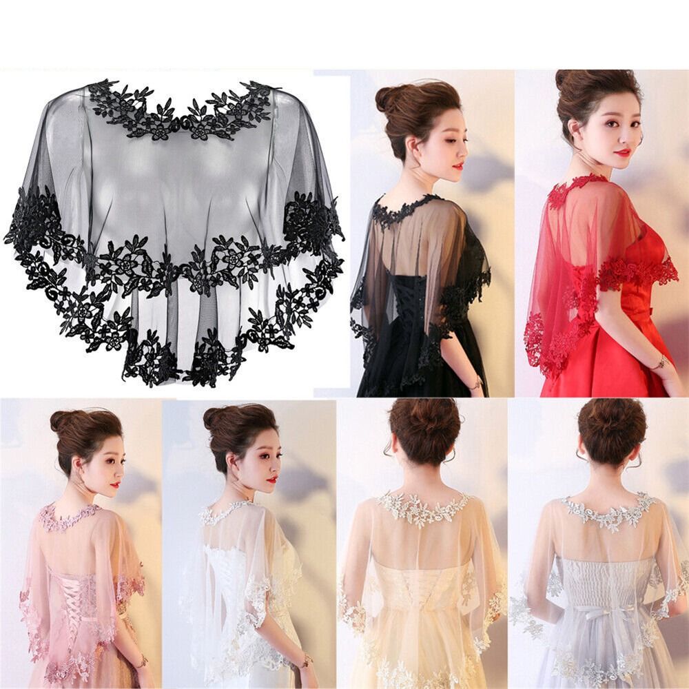 Stole Wedding Shawl - Moda encaje manga corta encogimiento de