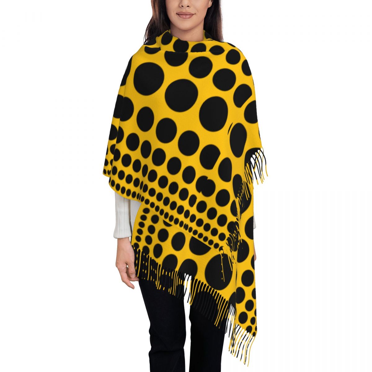 Infinity Scarf Knit - Bufanda Infinity de lunares para mujer,