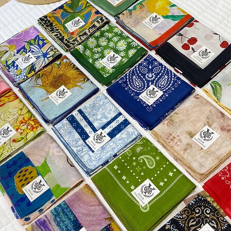 Bandana Cotton - Pañuelo cuadrado 100% algodón para mujer,