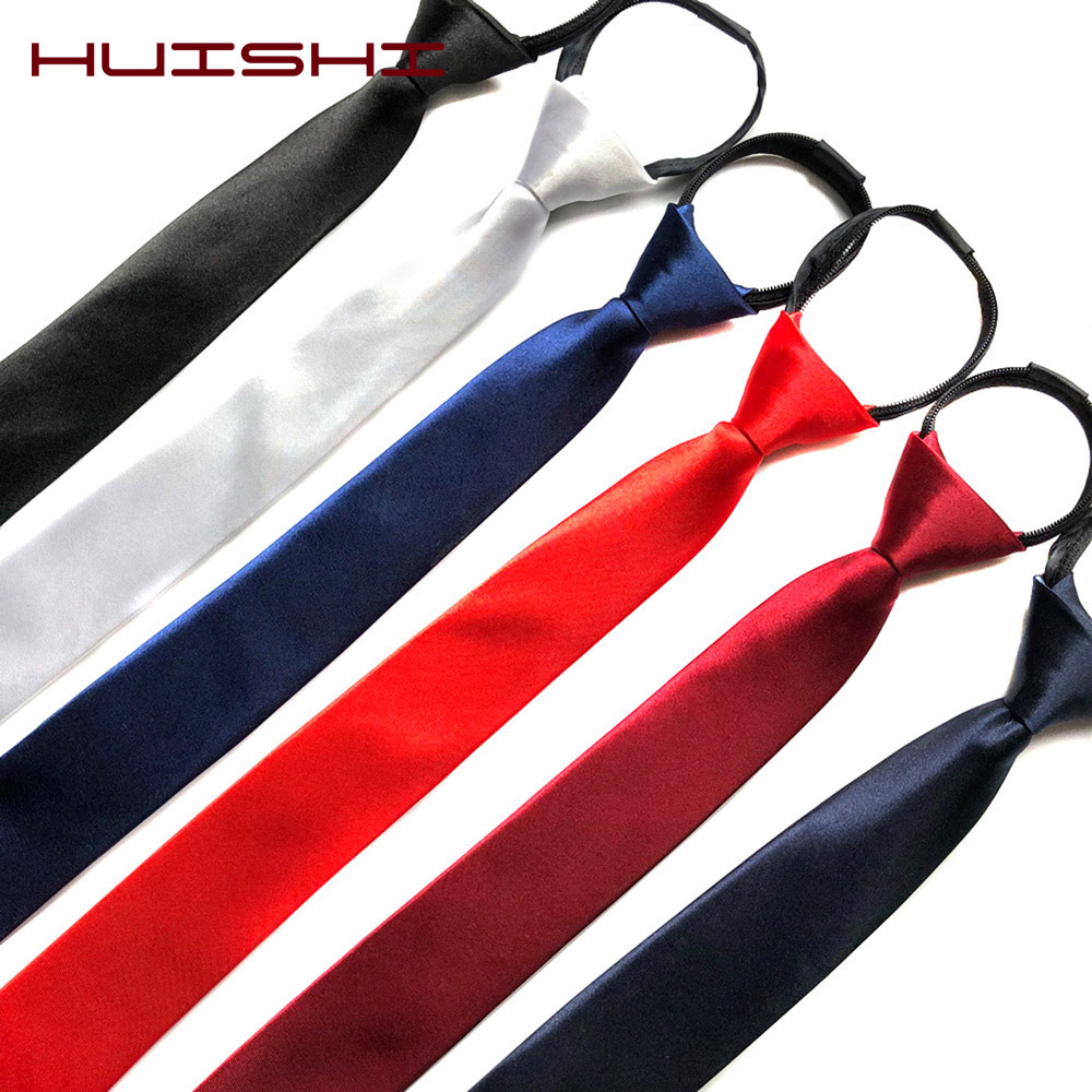 Skinny Tie Men - HUISHI, corbatas con cremallera preatadas para