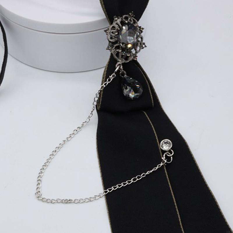 Bow Tie Pre Tied - Corbata gótica con cadena metal y