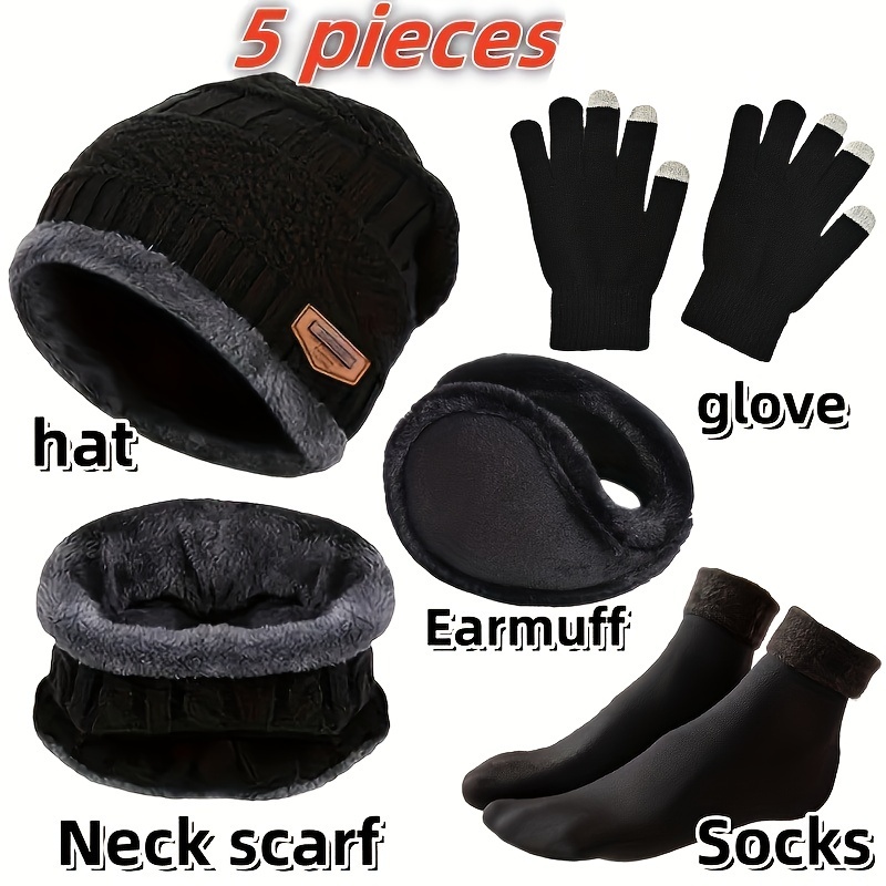Muffler Men Wool - Gorro de invierno para hombre, bufanda