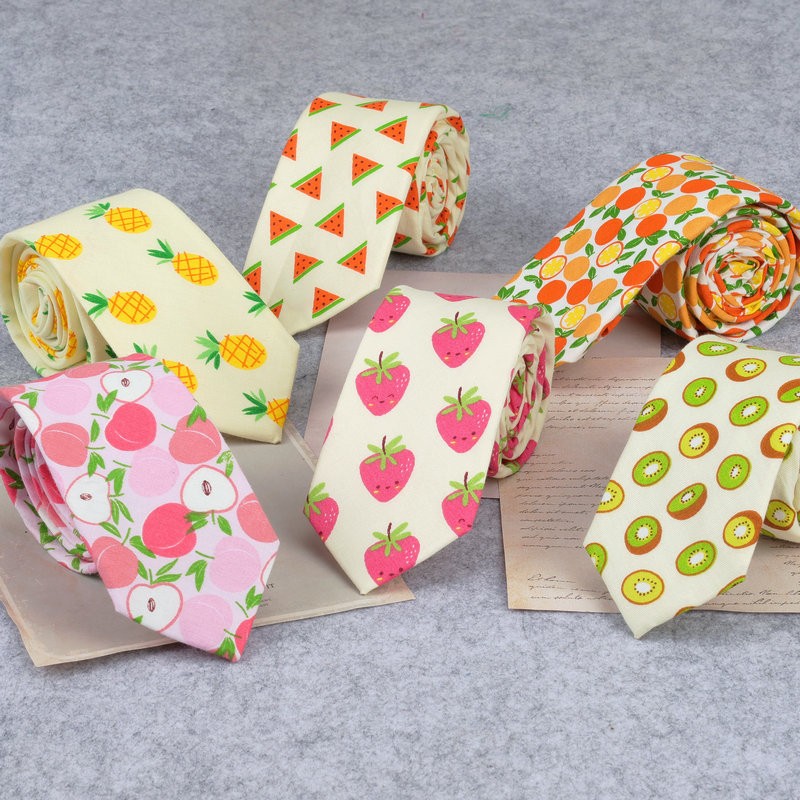 Skinny Tie Men - Corbata de algodón con estampado de