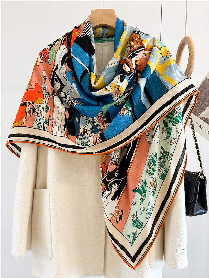 Pashmina Wrap Large - Bufanda de seda de lana de