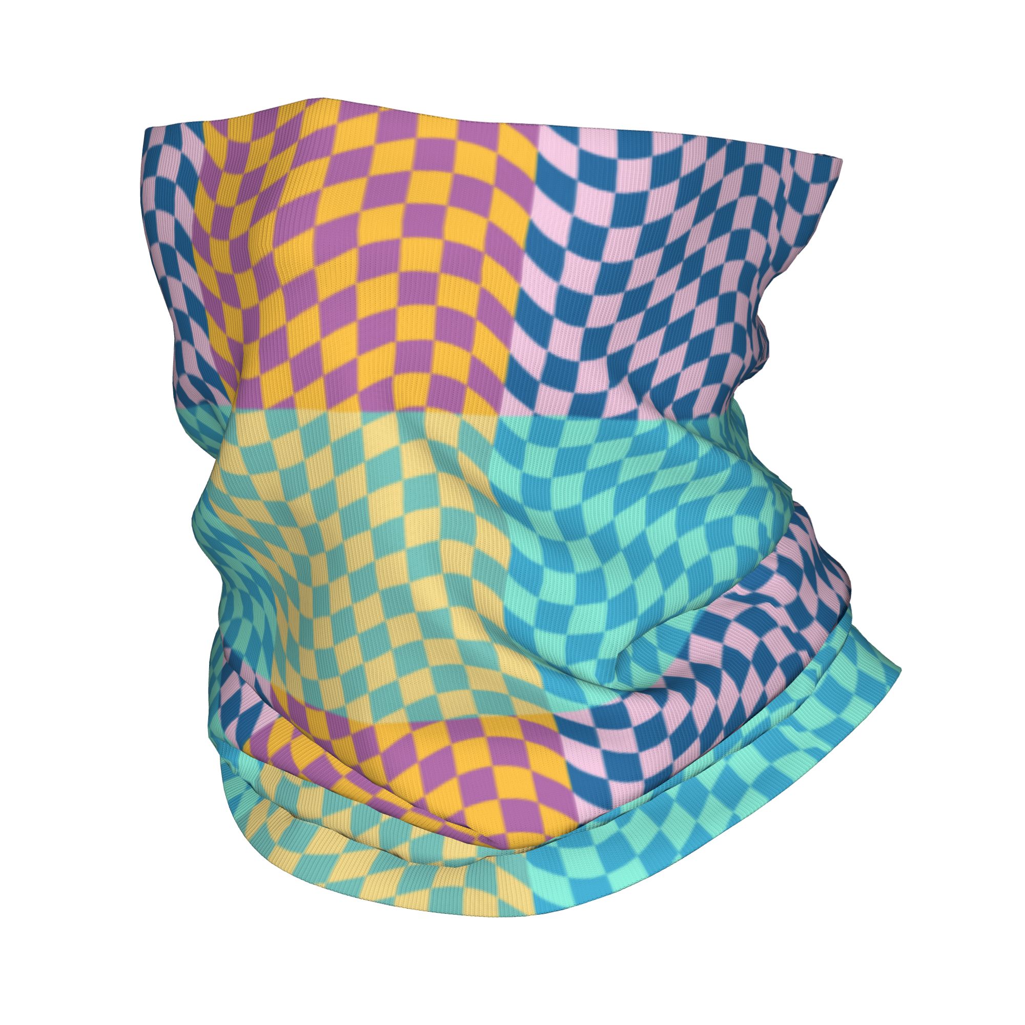 Neck Warmer Tube - Bandana a cuadros de colores personalizados,