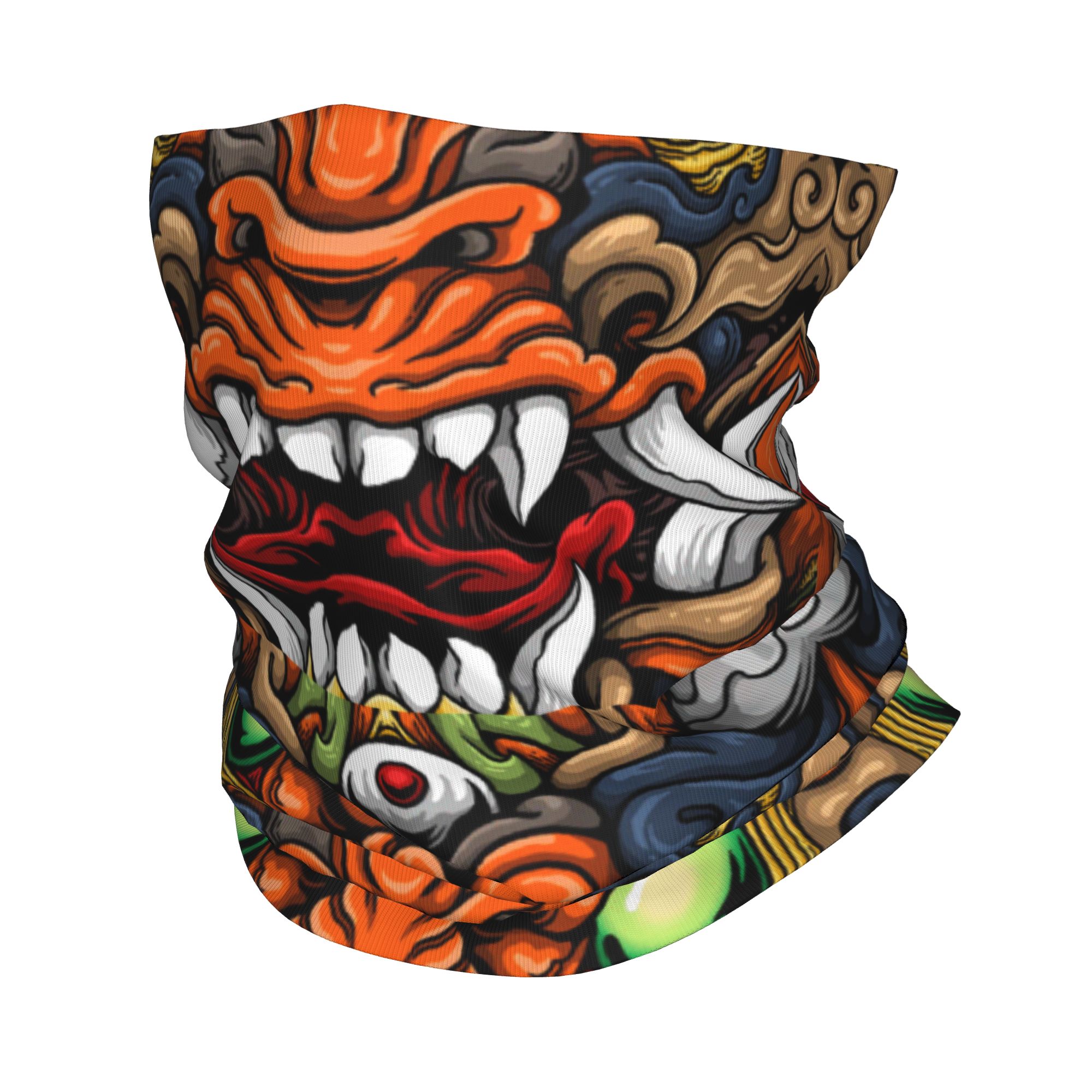 Neck Warmer Tube - Personalizado Samurai Demon Oni invierno diadema