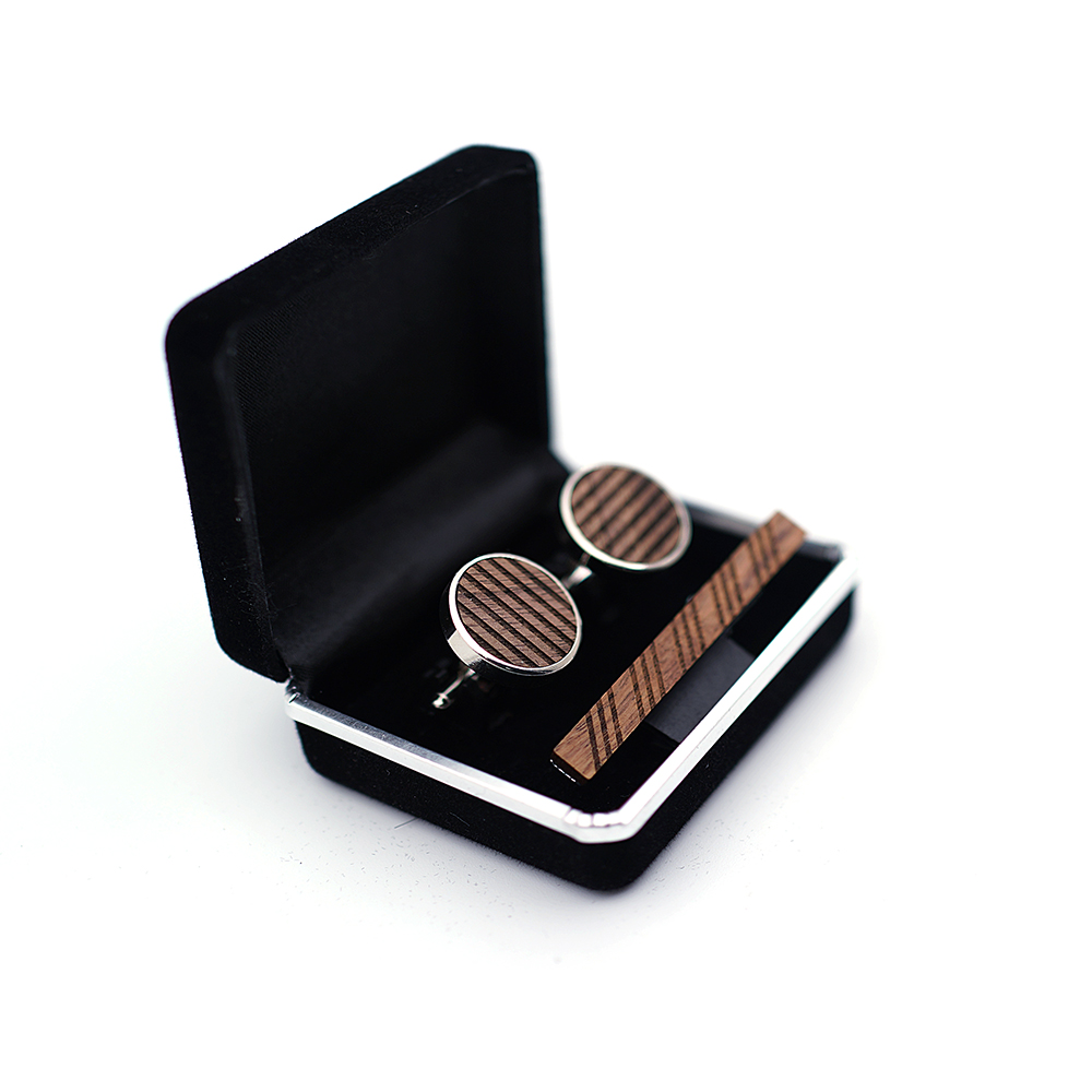 Gemelos de madera de alta cali - Tie Bar Set Gift reseña y precio