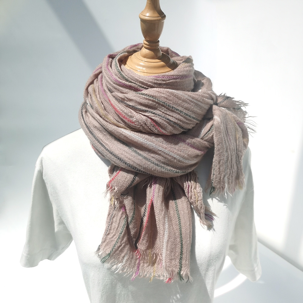 Bufanda de lana a rayas para h - Muffler Men Wool reseña y precio