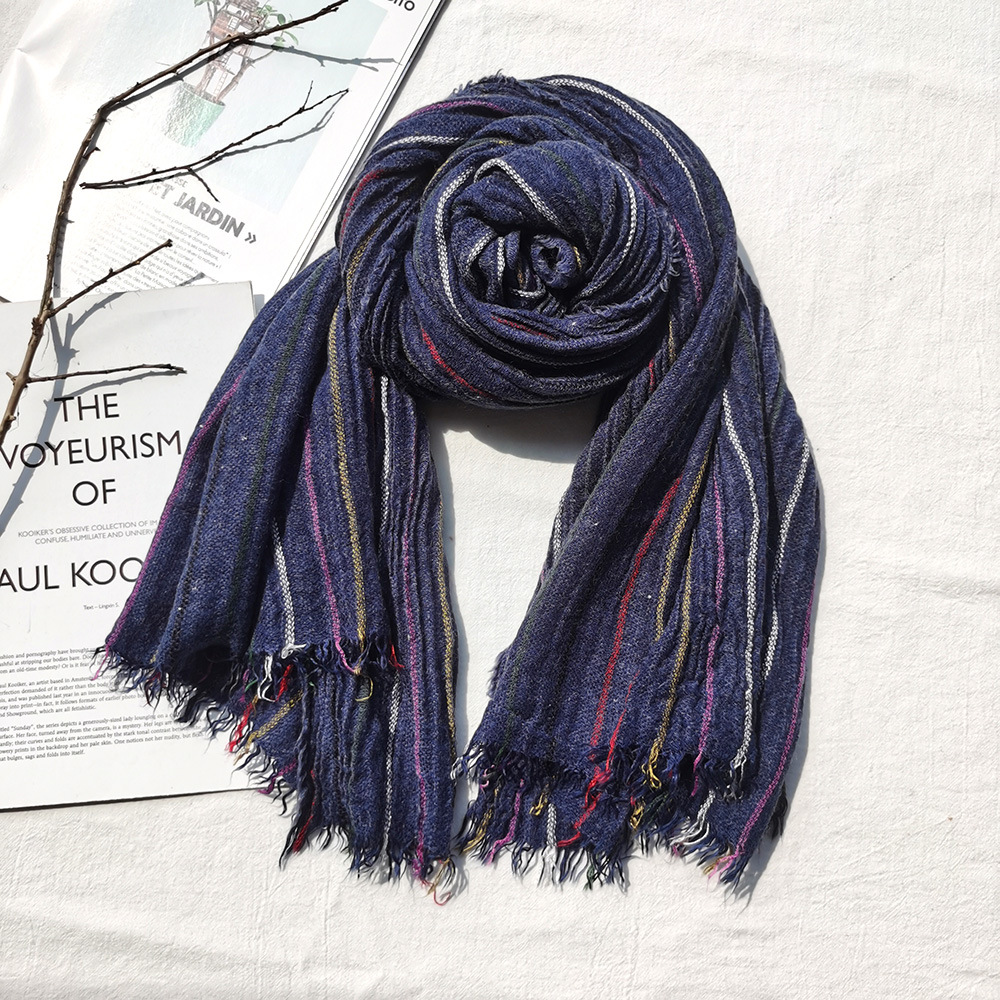 Bufanda de lana a rayas para h - Muffler Men Wool reseña y precio