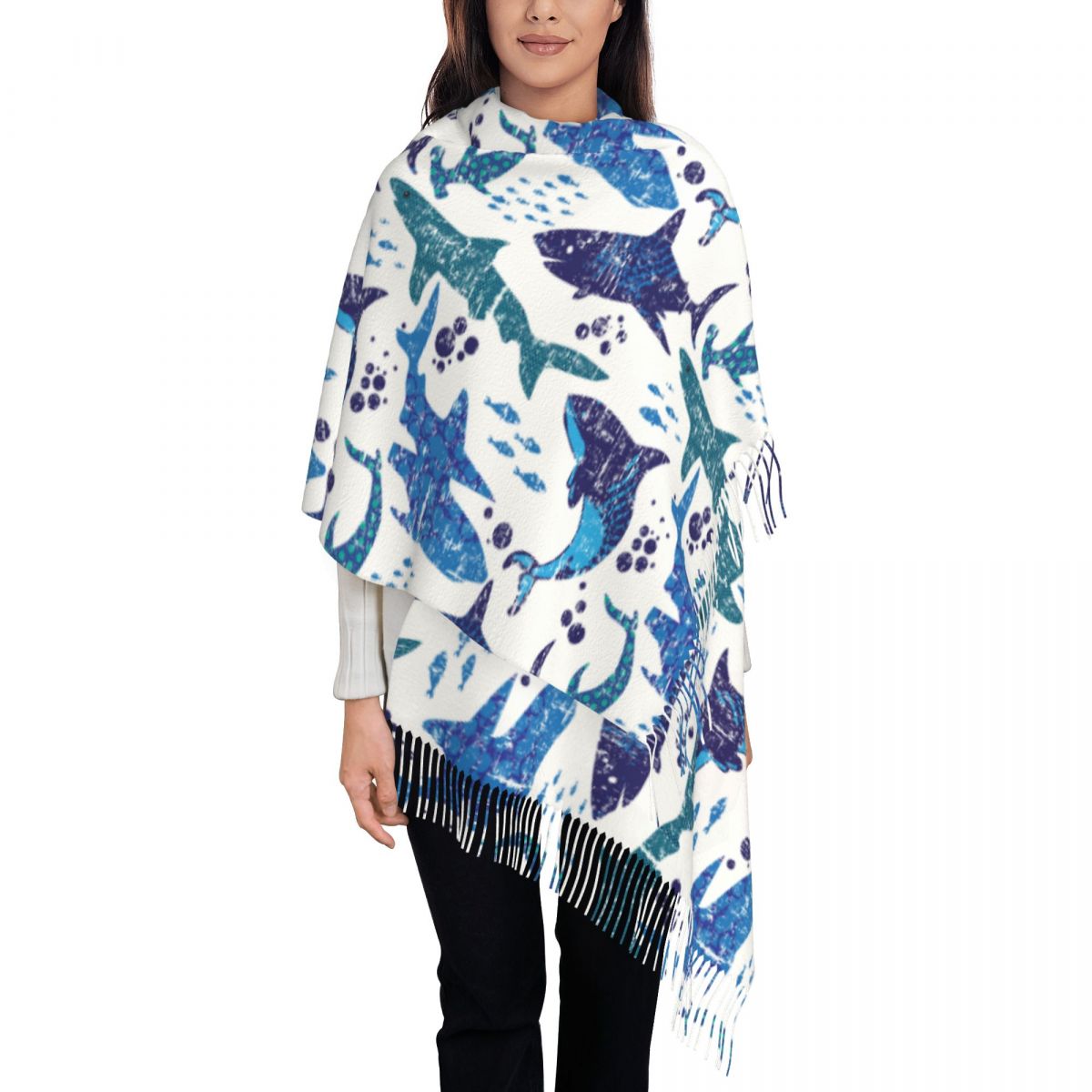 Tiburón mundo submarino océano - Pashmina Wrap Large reseña y precio