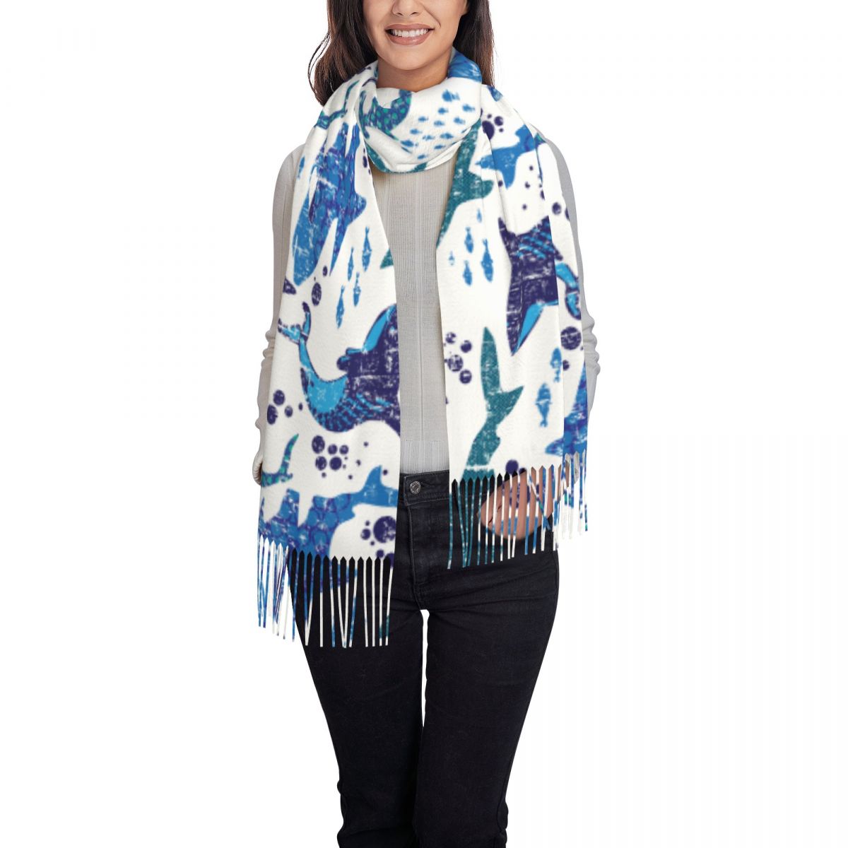 Tiburón mundo submarino océano - Pashmina Wrap Large reseña y precio