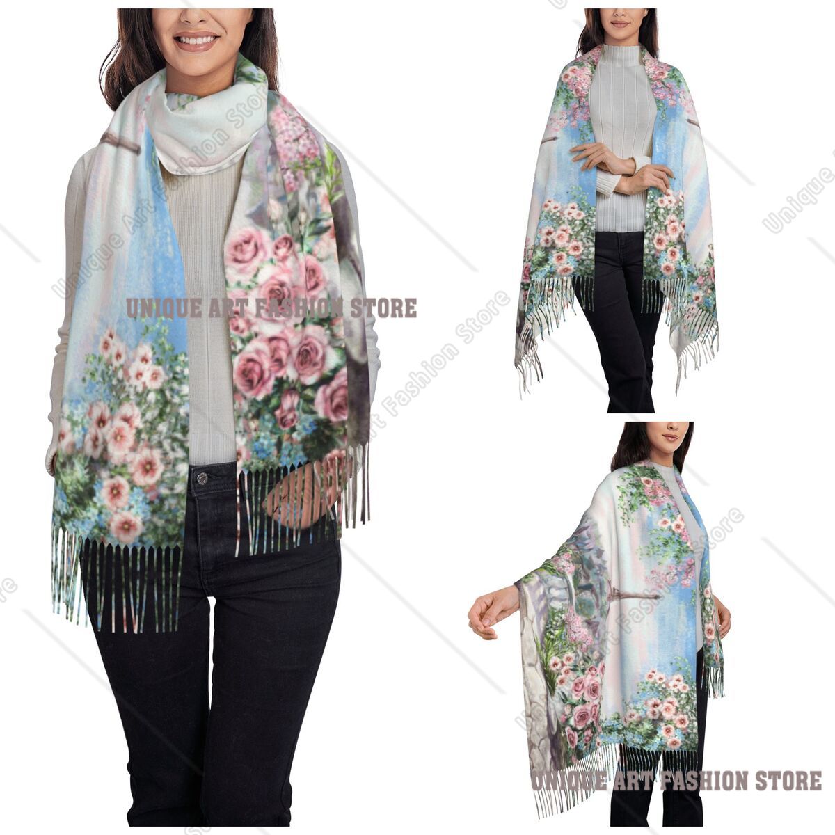 Pintura al óleo Francia París  - Pashmina Wrap Large reseña y precio