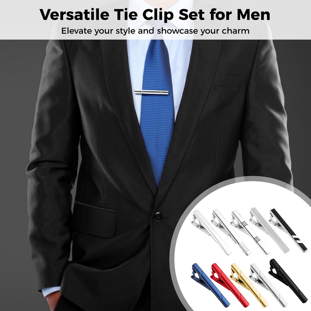 Juego de 10 pinzas para corbat - Tie Bar Set Gift reseña y precio