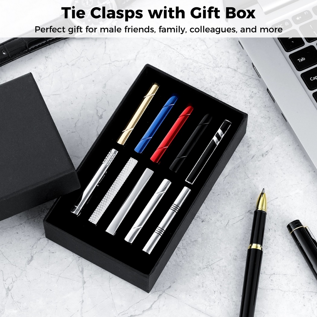 Juego de 10 pinzas para corbat - Tie Bar Set Gift reseña y precio