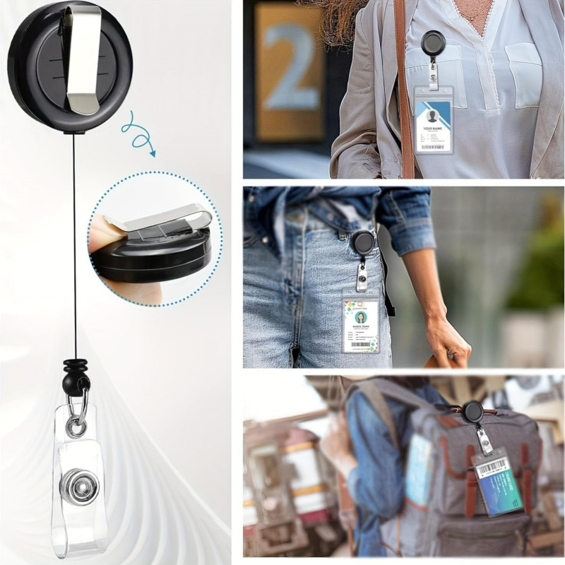 4 Cordones Negros Retráctiles  - Lanyard Badge Holder reseña y precio