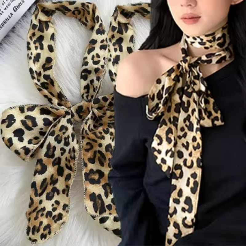 Bufanda con estampado de leopa - Silk Tie Striped reseña y precio