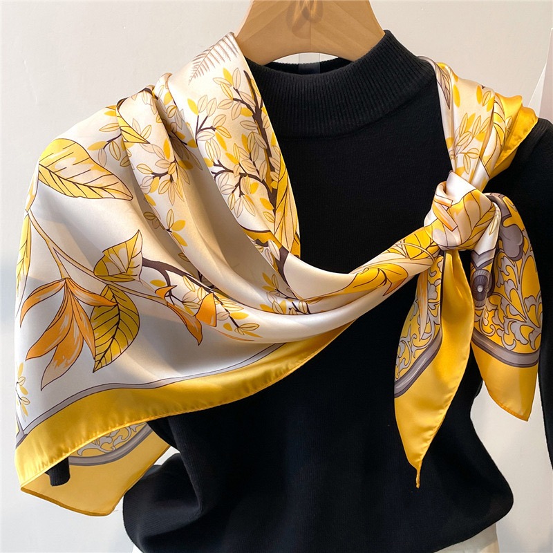 1 Uds. Bufanda de seda amarill - Face Scarf Mask reseña y precio