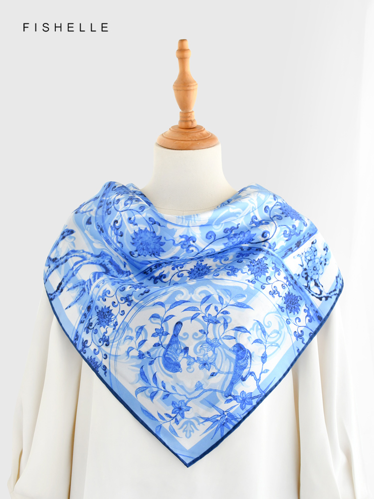 Bufanda cuadrada de seda 100%  - Silk Neck Scarf reseña y precio