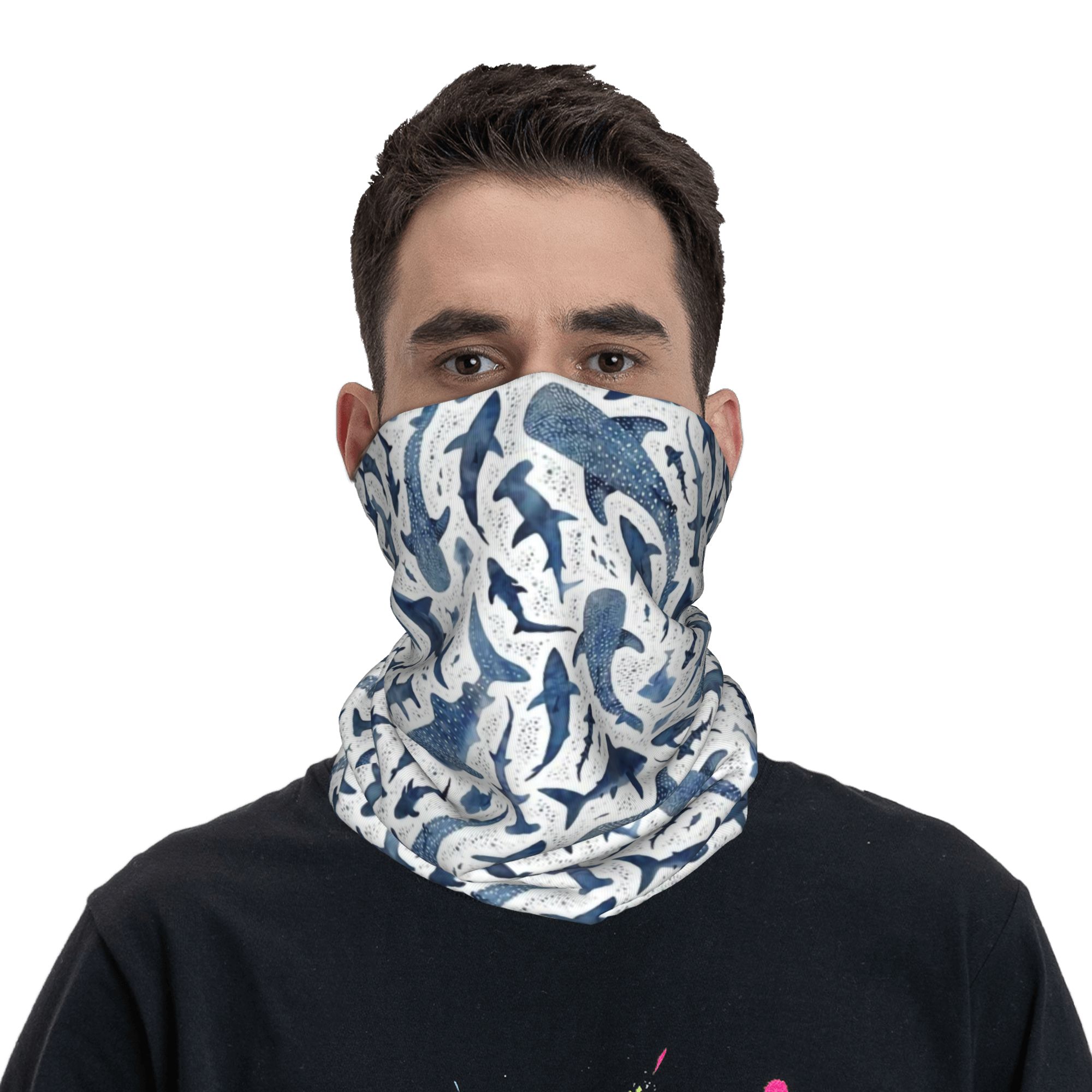 Bandana de tiburón de acuarela - Neck Warmer Tube reseña y precio