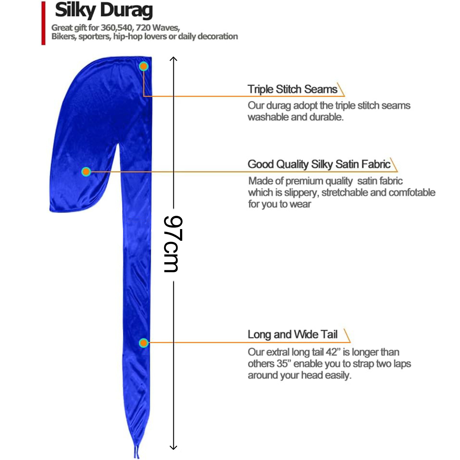 Hombres satén transpirable sed - Bandana Doo Rag reseña y precio