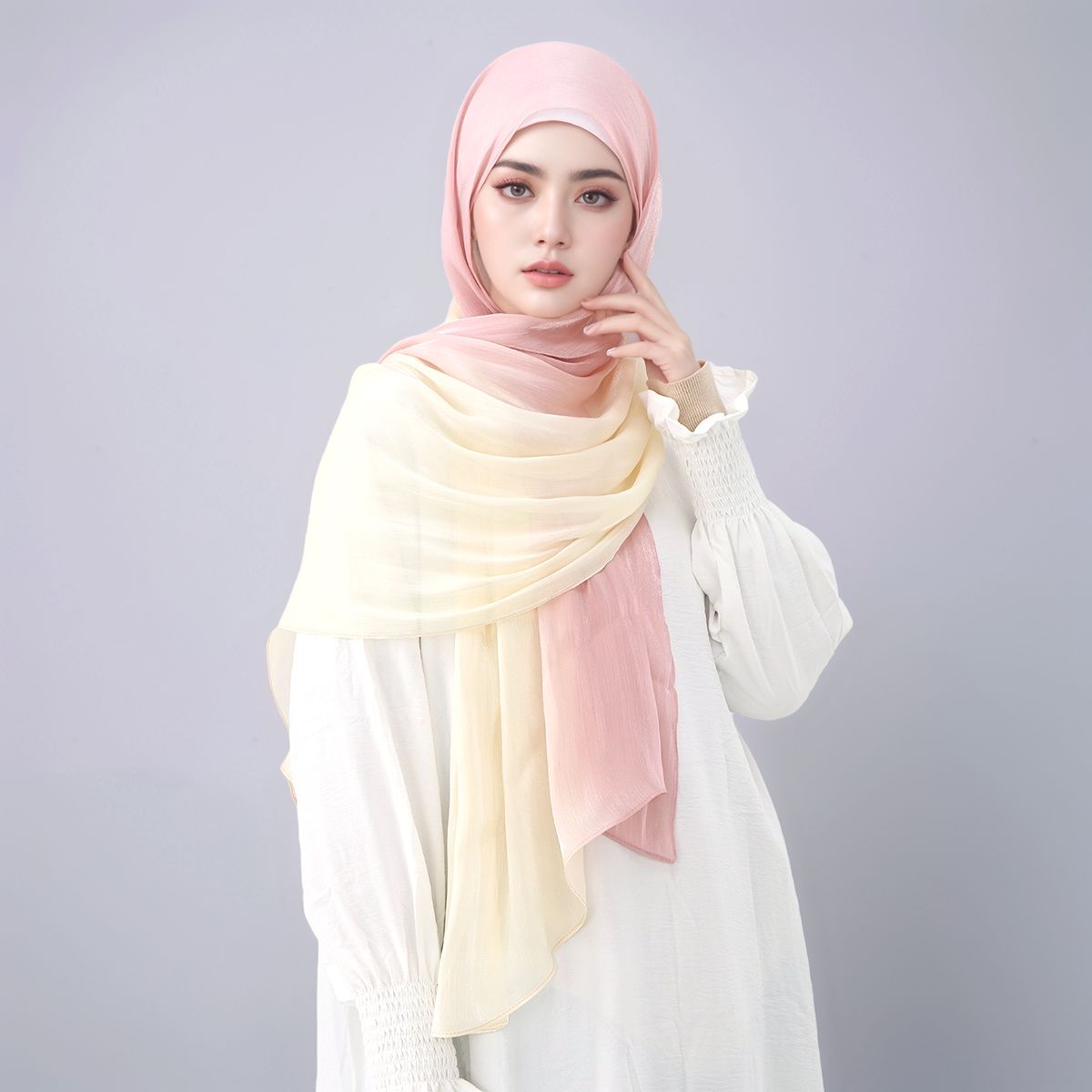 Bufanda Hijab de seda con grad - Head Wrap Turban reseña y precio