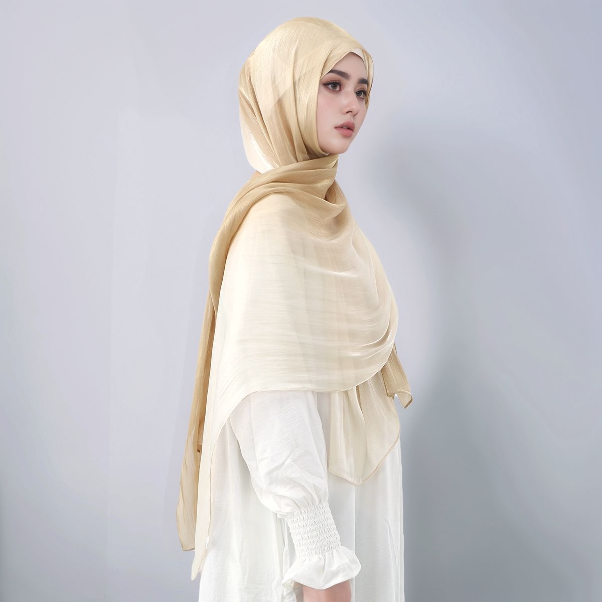 Bufanda Hijab de seda con grad - Head Wrap Turban reseña y precio