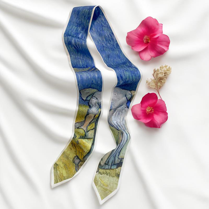 Pañuelo largo estampado para e - Silk Neck Scarf reseña y precio