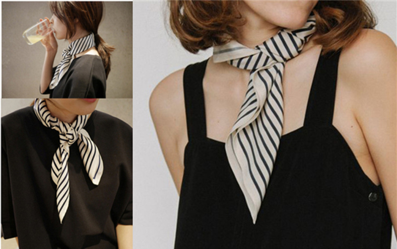 Bufandas cuadradas con marco d - Silk Tie Striped reseña y precio