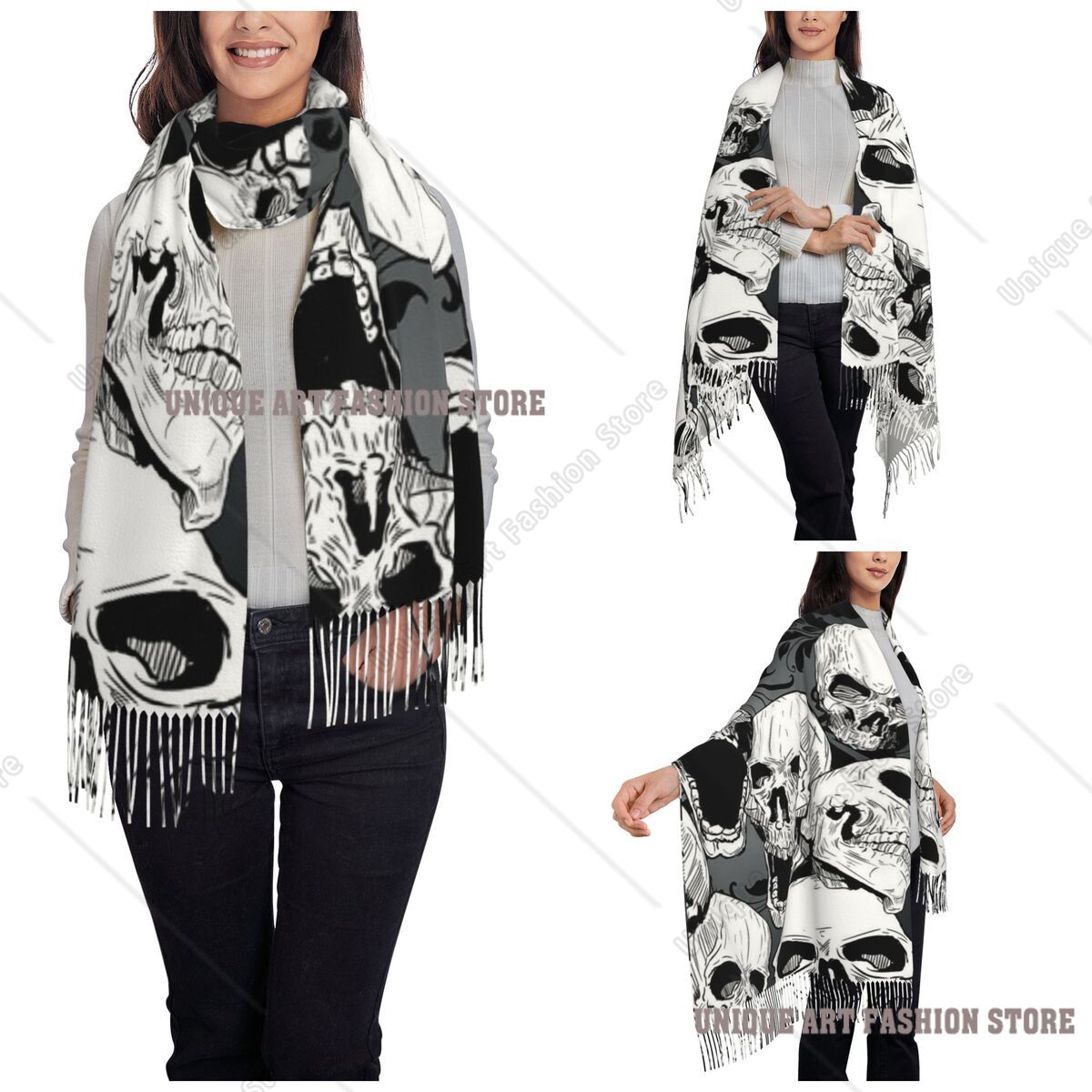 Bufanda con borlas para mujer, - Pashmina Wrap Large reseña y precio