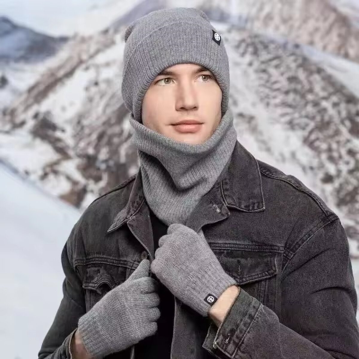 3 uds gorro de invierno guante - Muffler Men Wool reseña y precio