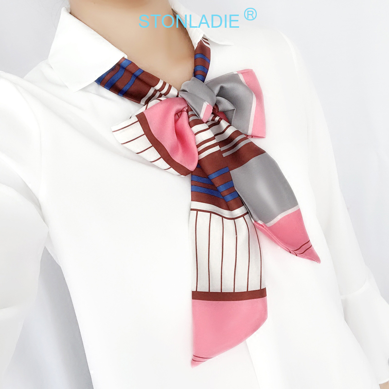 Pañuelo de seda largo pequeño  - Silk Tie Striped reseña y precio